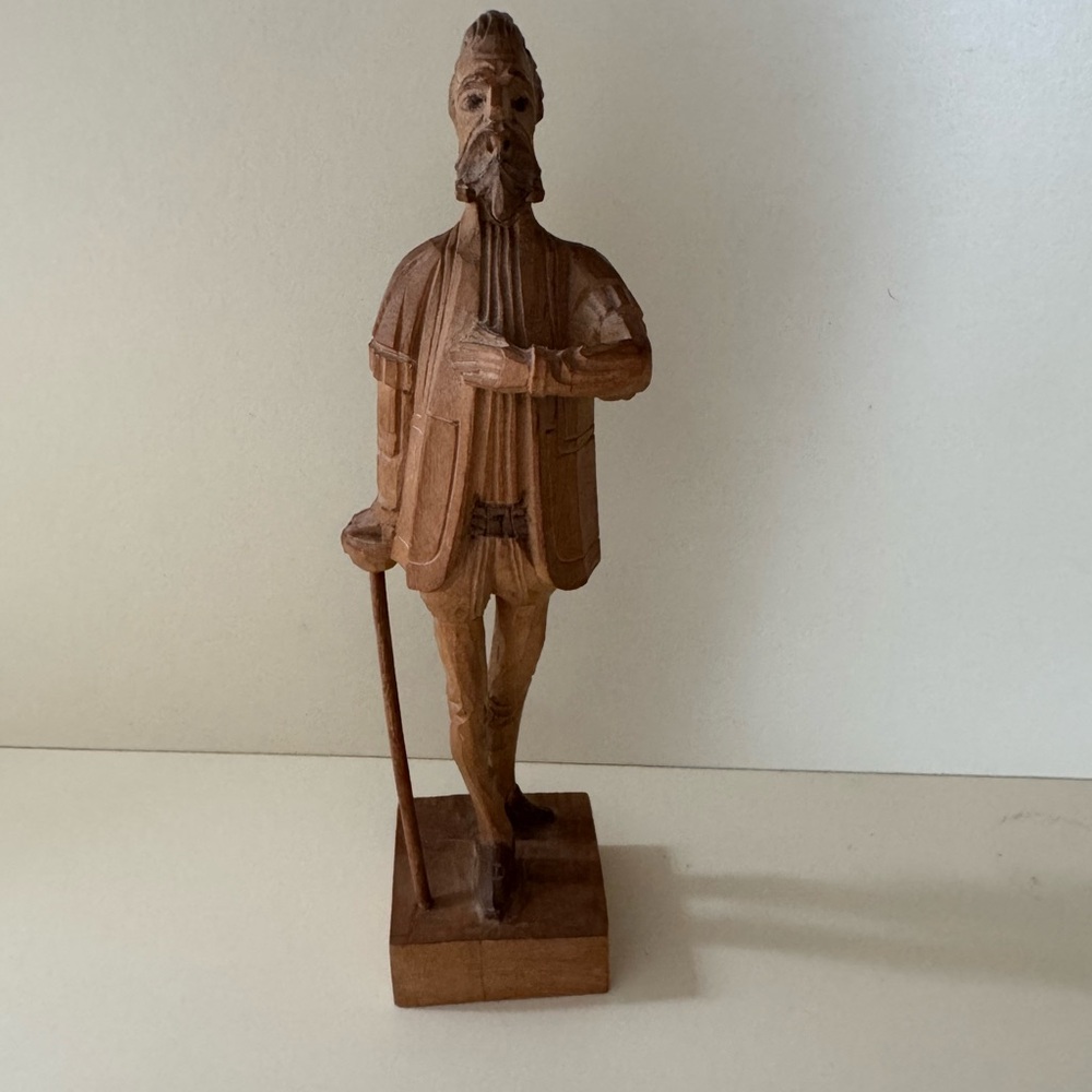 Hand carved wooden sculpture of Don Quixote